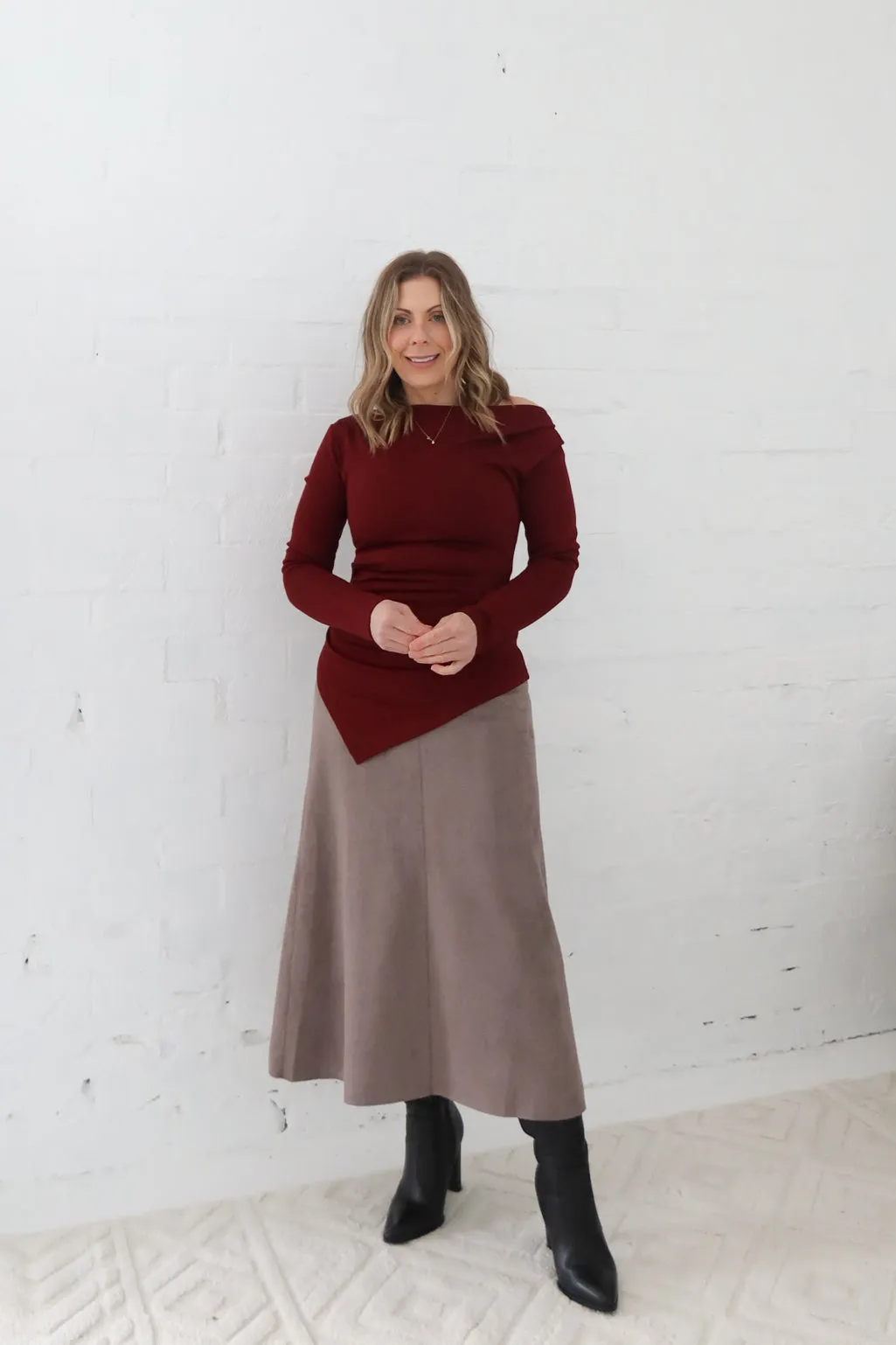 Limited Release Soft Styling Bianca Skirt - Taupe