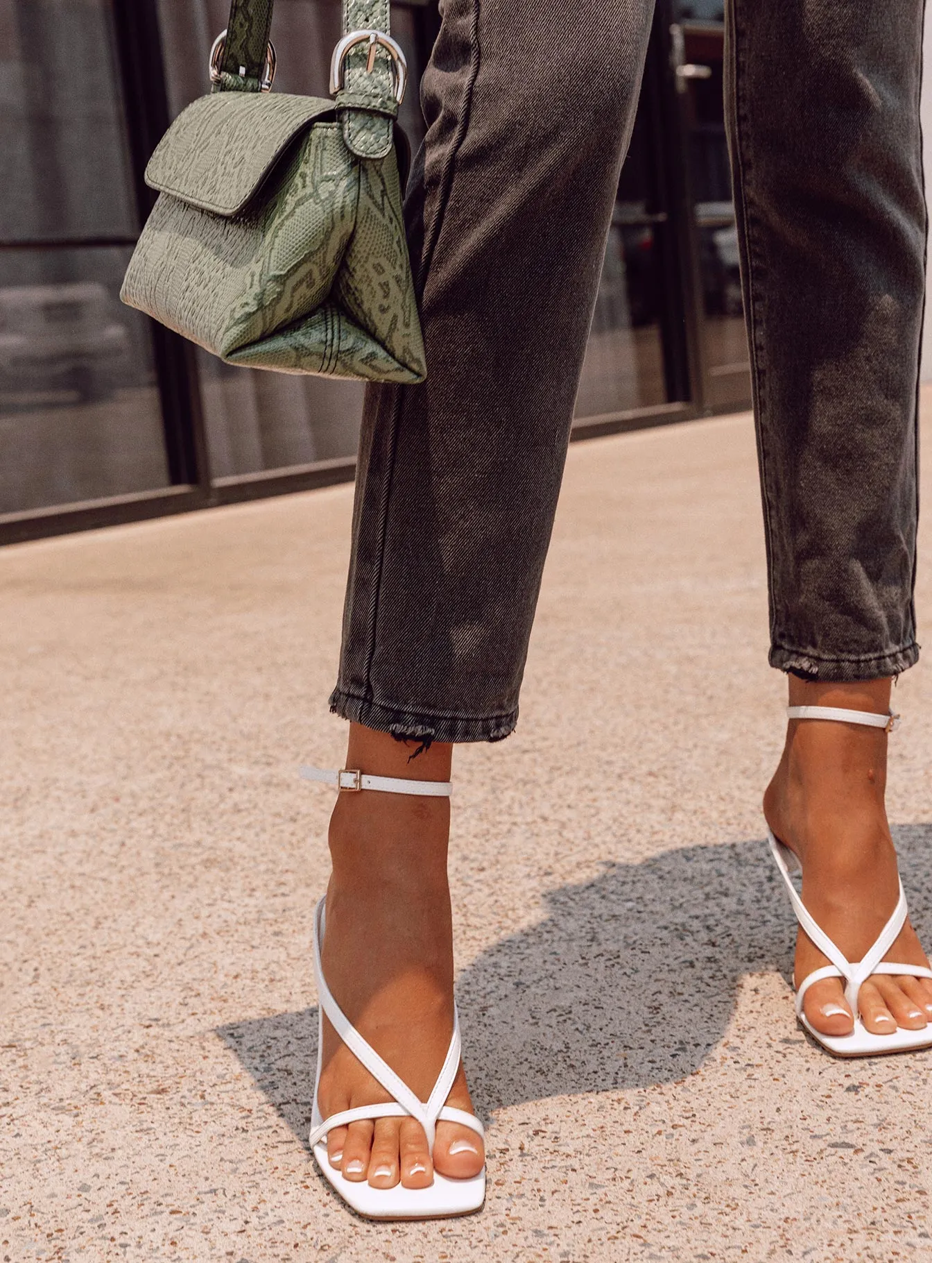 Billini Stefani Heels White Lace-Up Heels