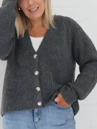 Dane Cardigan- Charcoal Seasonal Layered Urban Trendy
