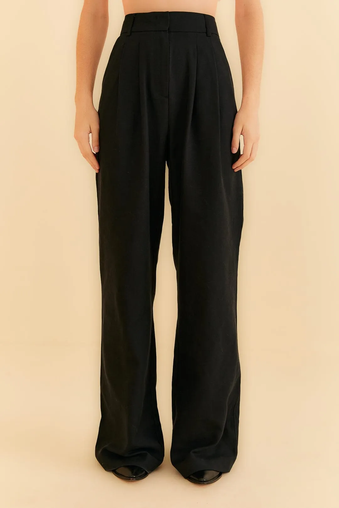 ReflectiveTrim Black Low Waisted Pants