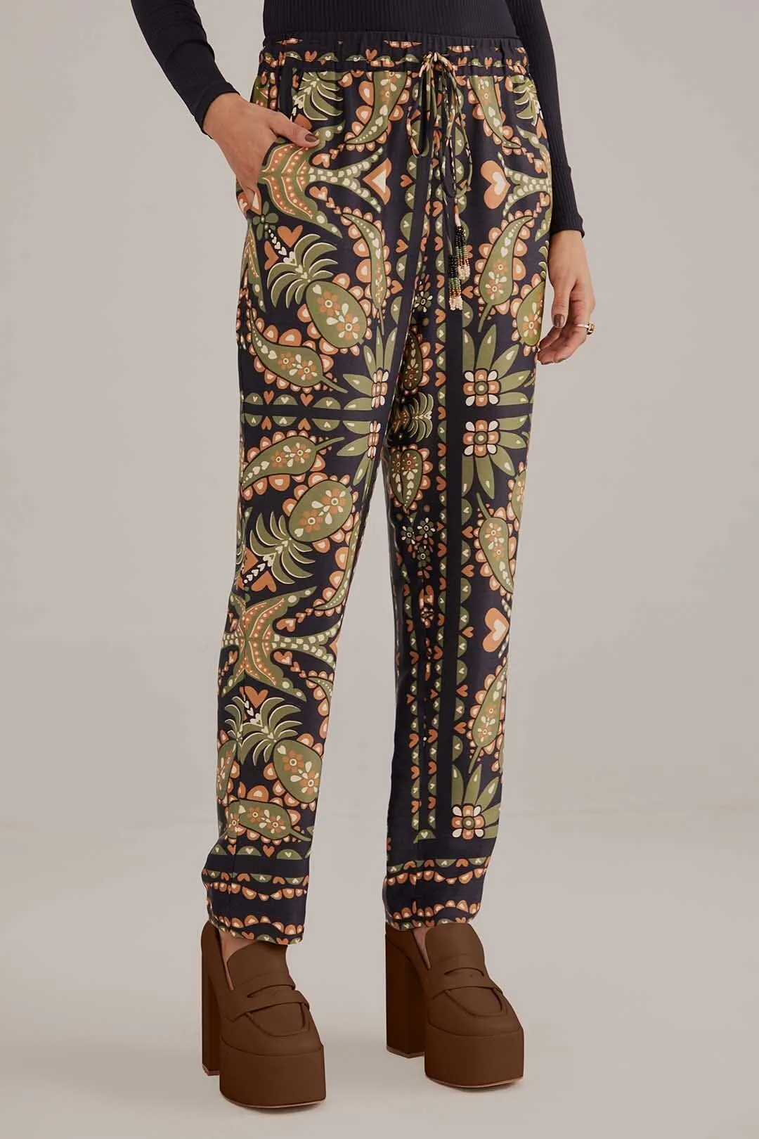 RecycledMaterial Black Martina Scarf Pants