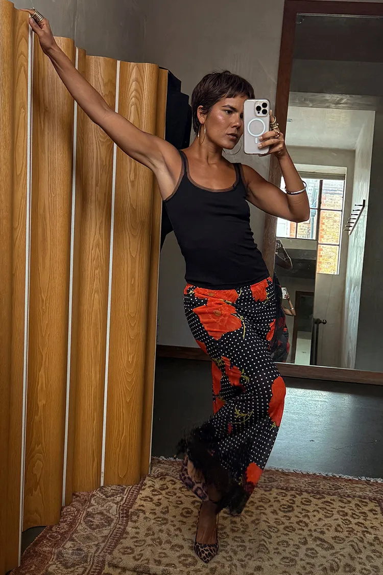 Eco Friendly Black Poppy Maeva Midi Skirt