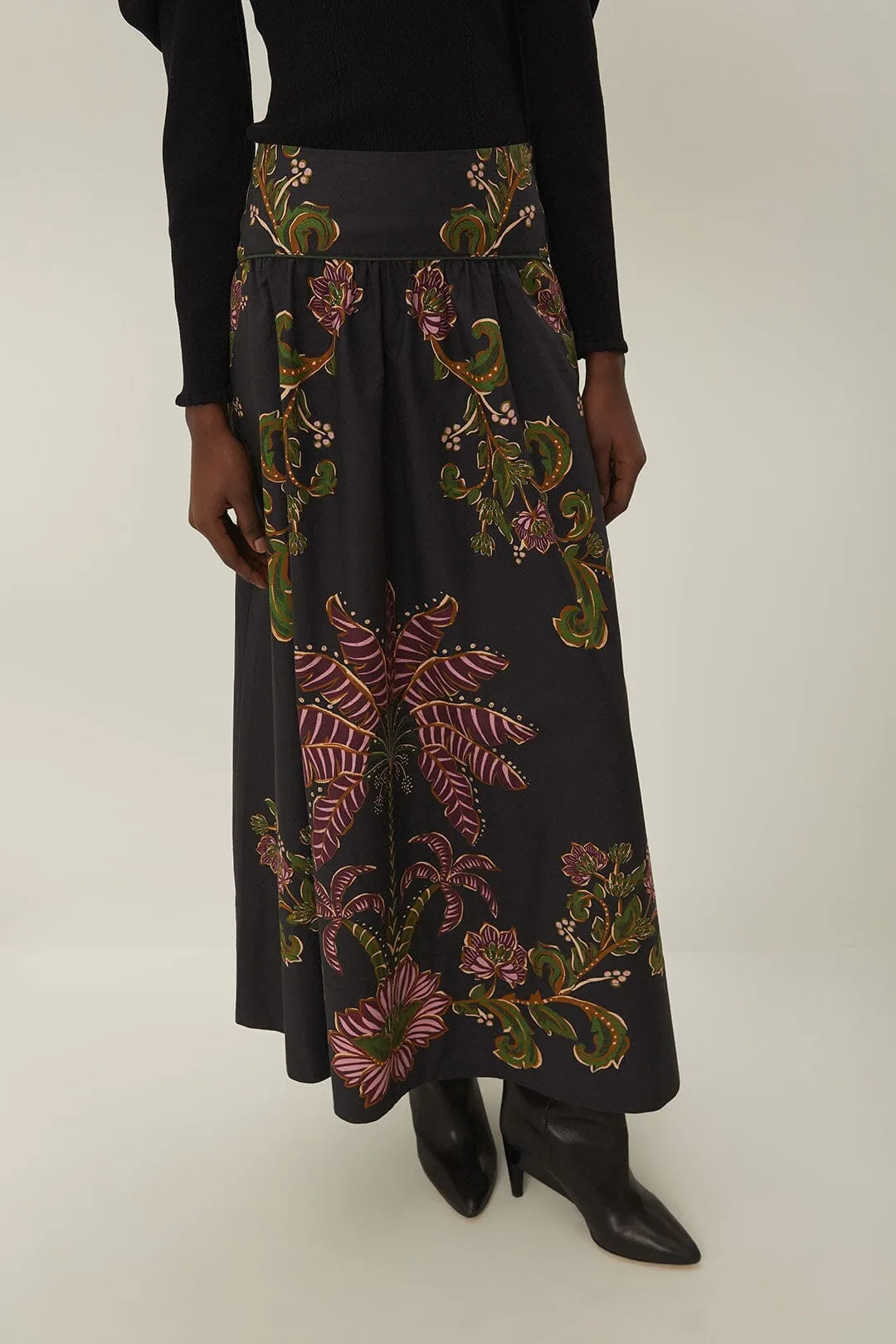 Black Ravenala Midi Skirt Chill Mood