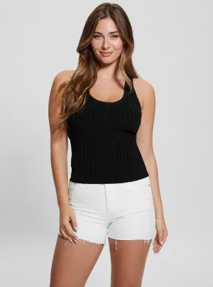 Fashion Comfort Black Ribbed Janae Tank Top