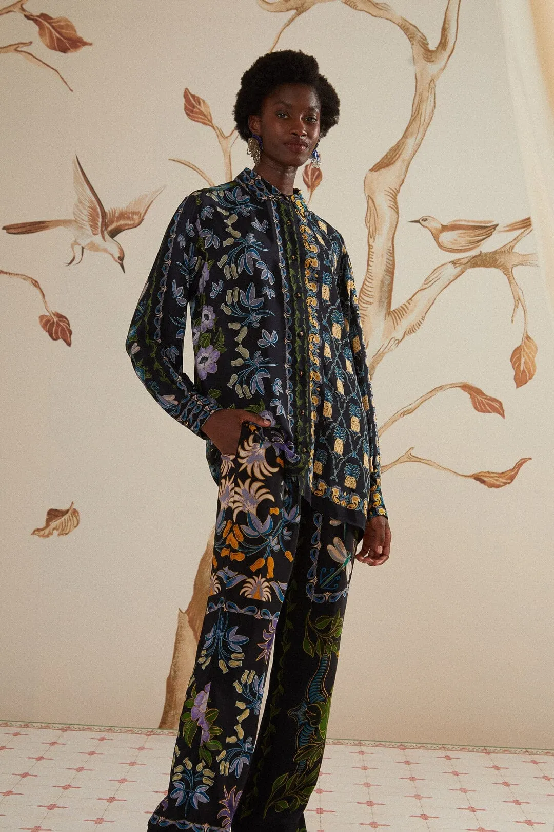 Layering Essential Stretch waistband Black Winter Garden Pajama Pants