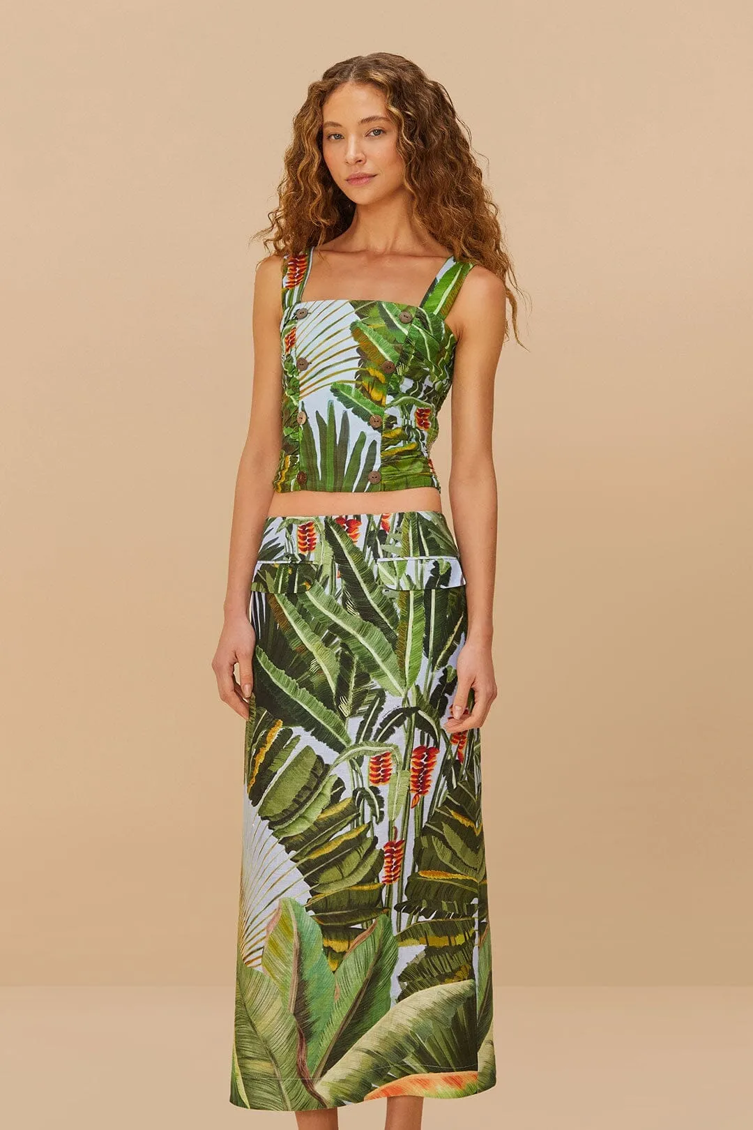 Gentle Vibe investment piece Blue Amazonia Forest Euroflax? Premium Linen Maxi Skirt