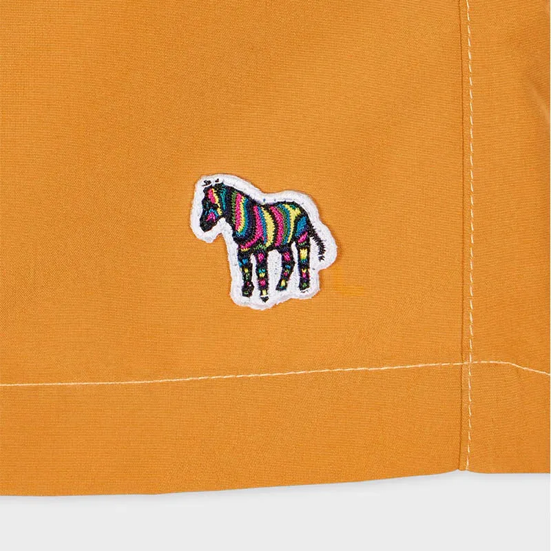 Paul Smith Zebra Logo Swim Shorts Mustard Neat Look ZipperedSecurity