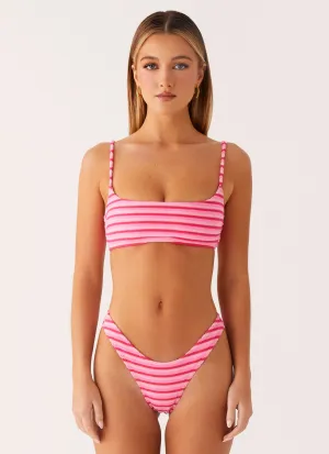 Mauritius Bikini Bottoms - Pink Stripe Coastal Wear