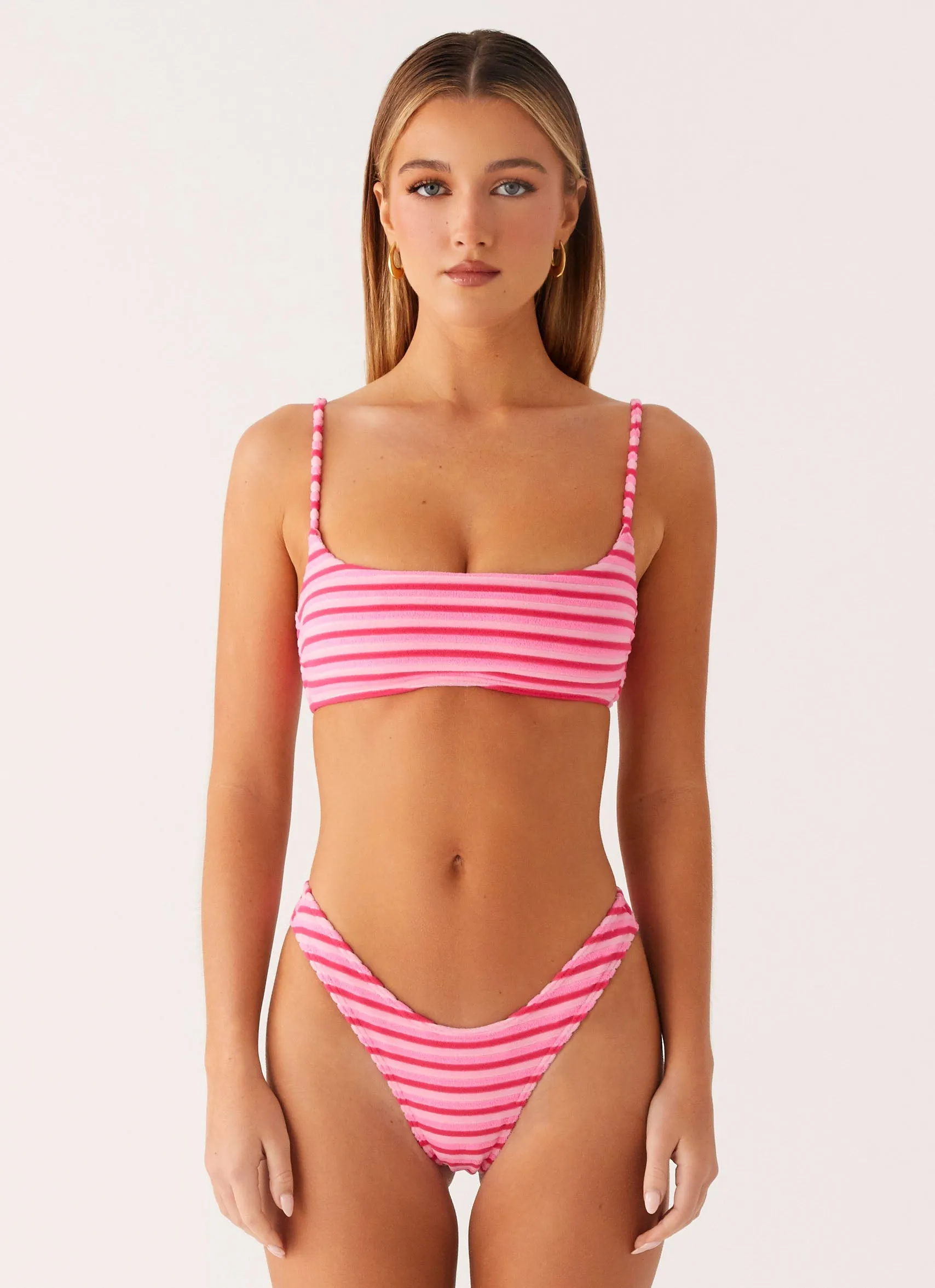 Mauritius Bikini Bottoms - Pink Stripe Coastal Wear