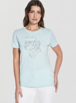 Slim Fit Design Indoor clothing Eco Green Sketch Face Easy T-Shirt