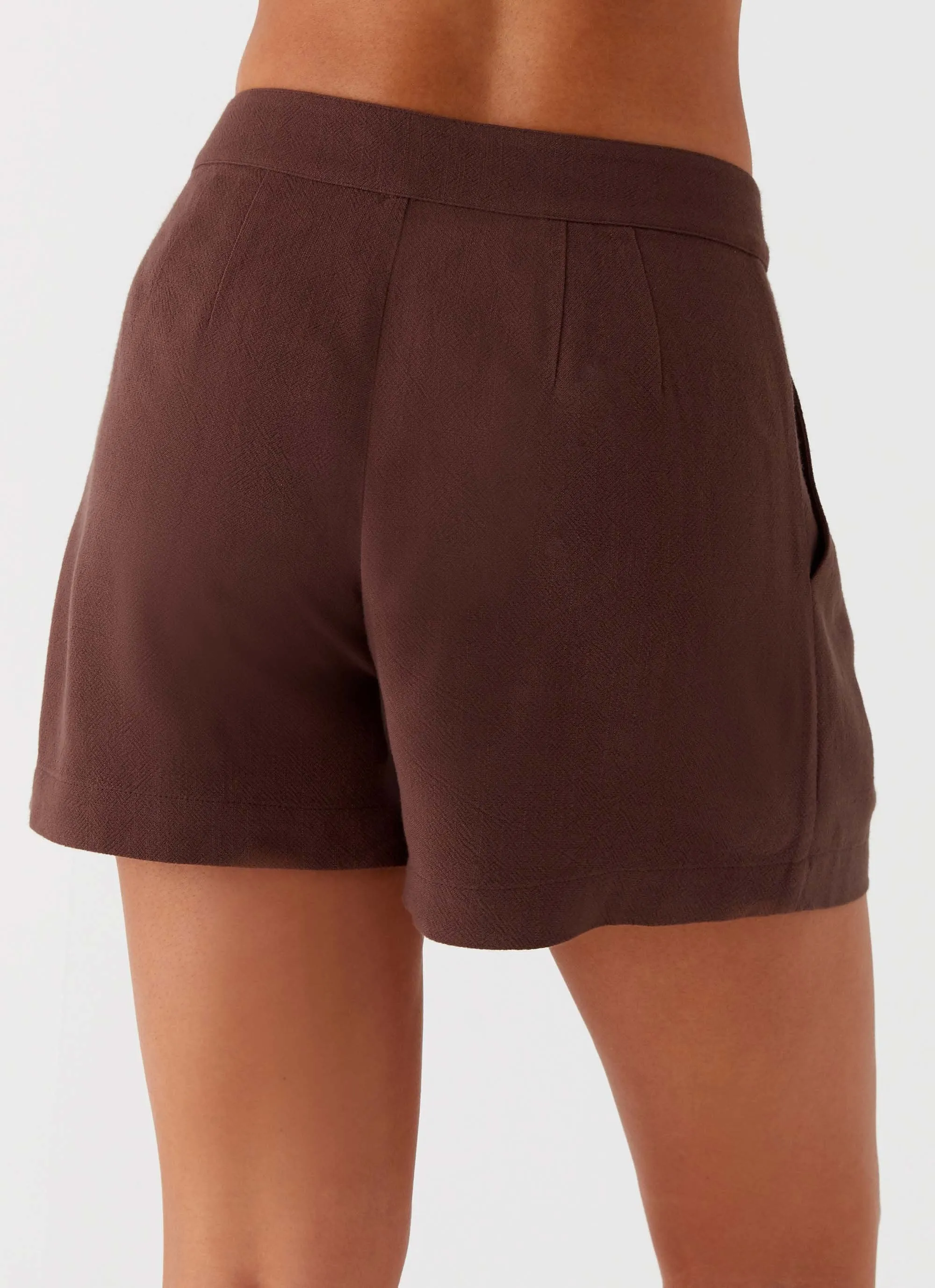 Cool Breeze Breathable fabric Born For Bordeaux Linen Shorts - Brown