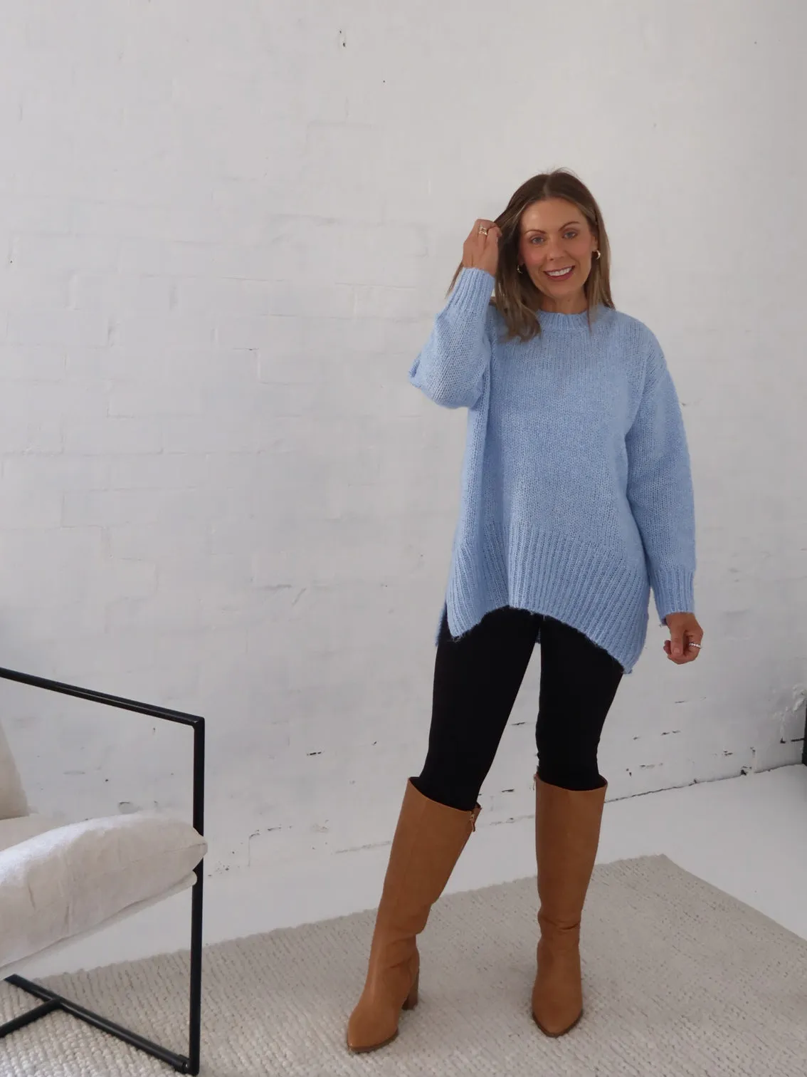 Gentle Stretch Waistband Bradley Knit - Blue