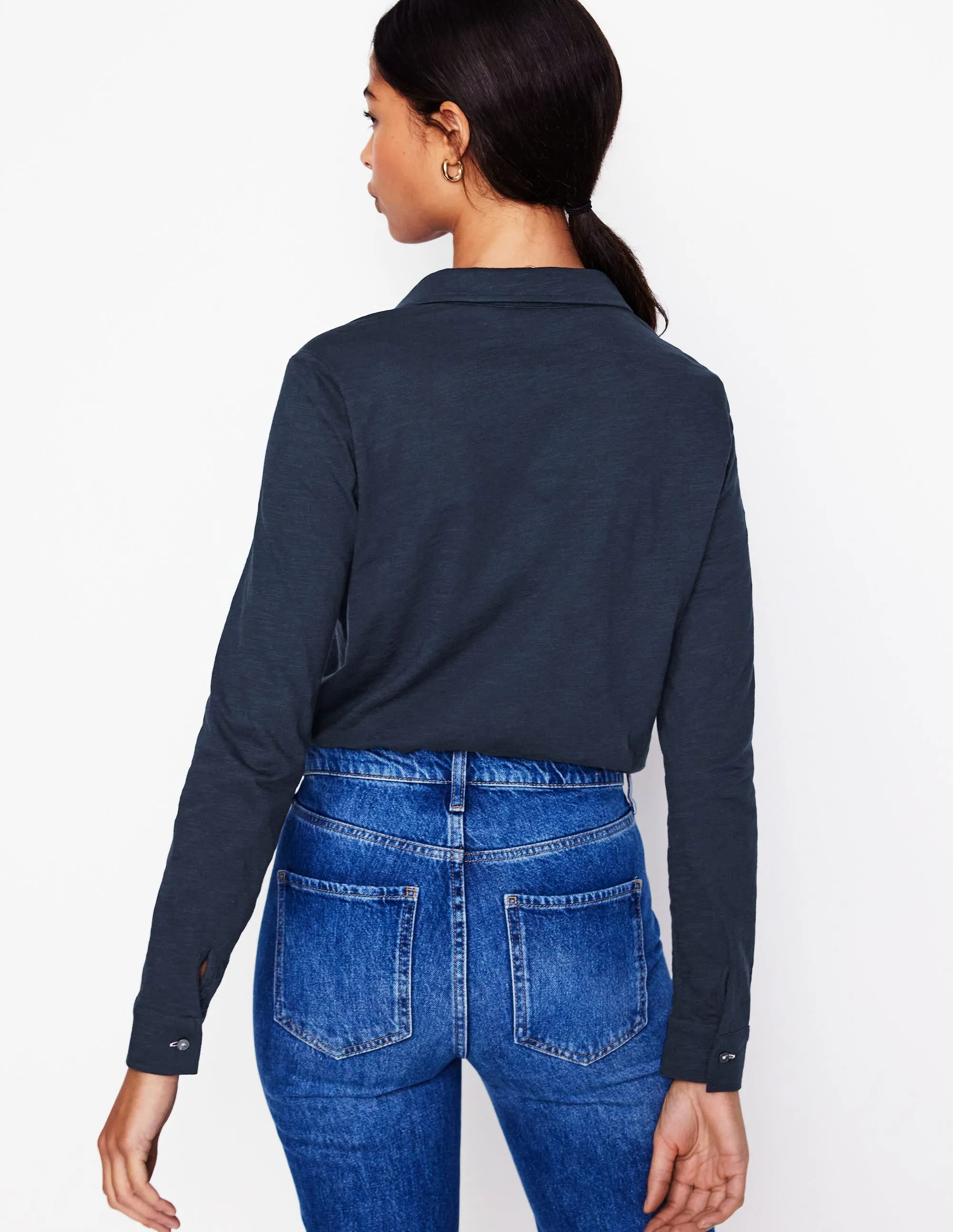 Cozy And Warm Amy Jersey Shirt-Navy