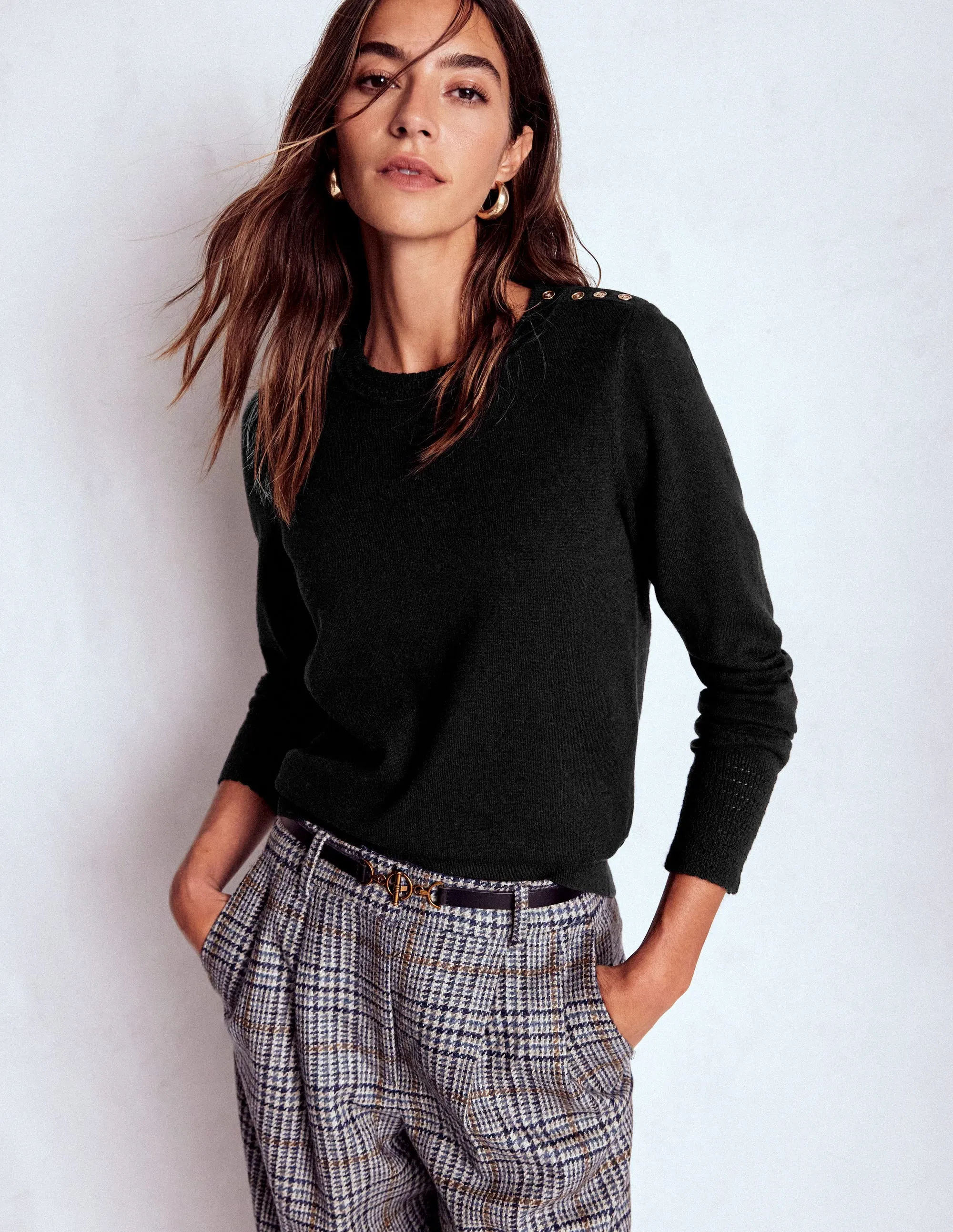 Briony Stitch Jumper-Black Clean Cut