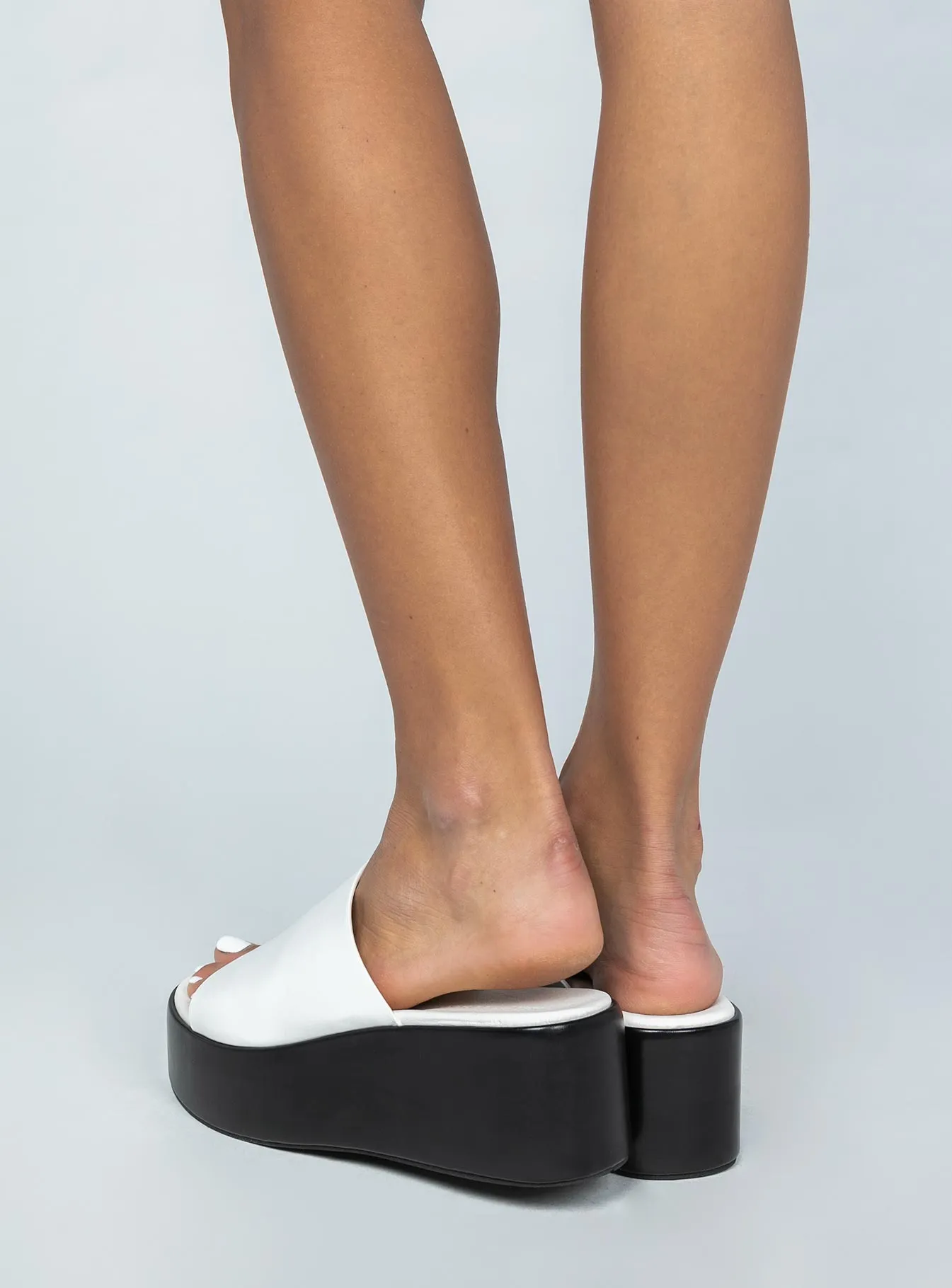 Britta Platform Heels White Gold High Heeled Sandals