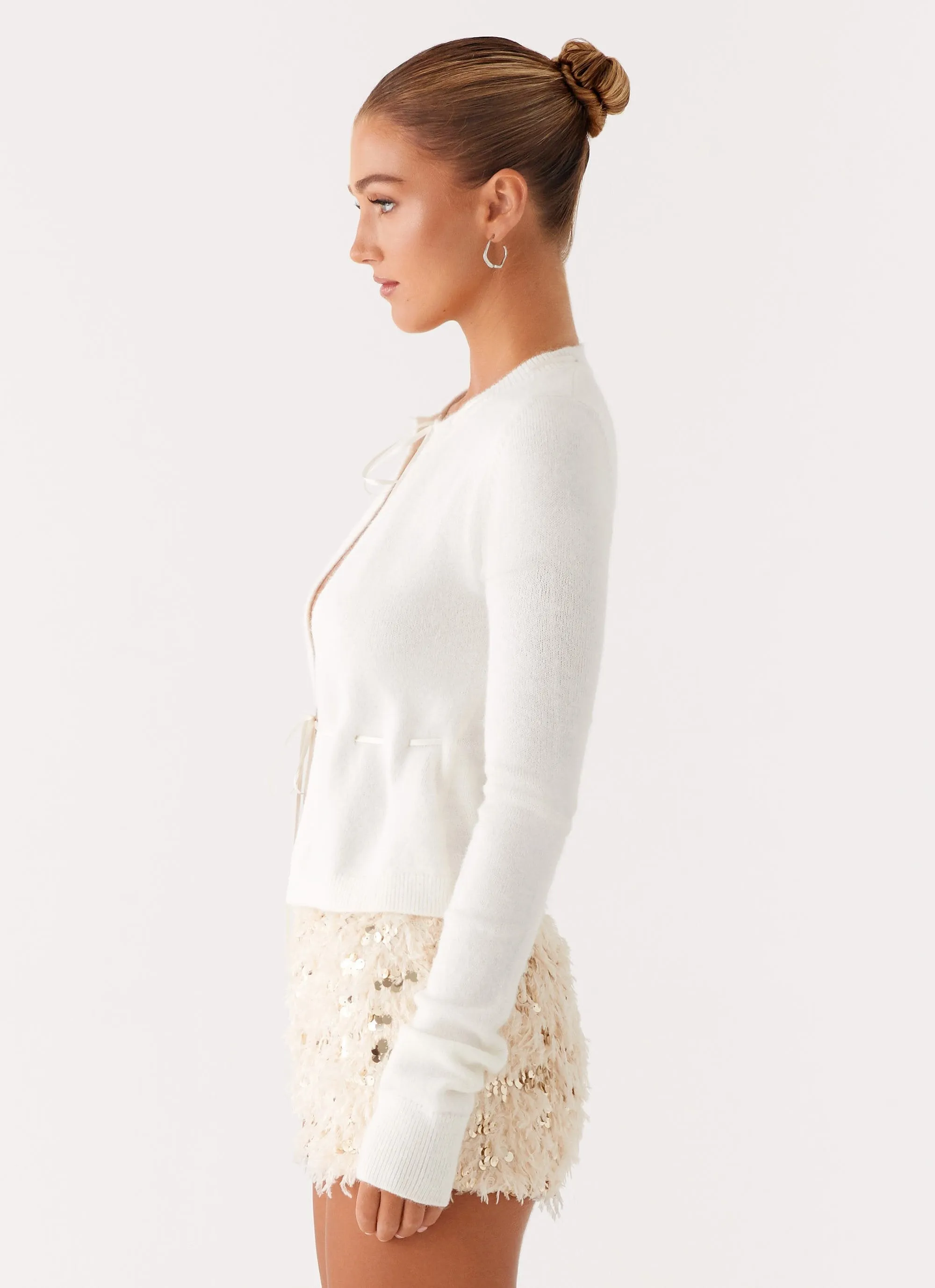 Textured Weave StretchWeave Fabric Crush Knit Top - White