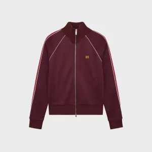 Warmth Retention Cozy Fit Wales Bonner Plain Poly Jersey Mantra Track Top - Burgundy