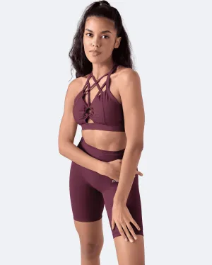 Non-Binding Band Burgundy Criss Cross Front Top