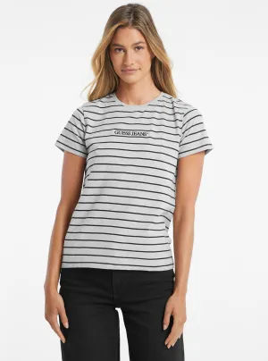 Classic Color Guess Jeans White Striped T-Shirt