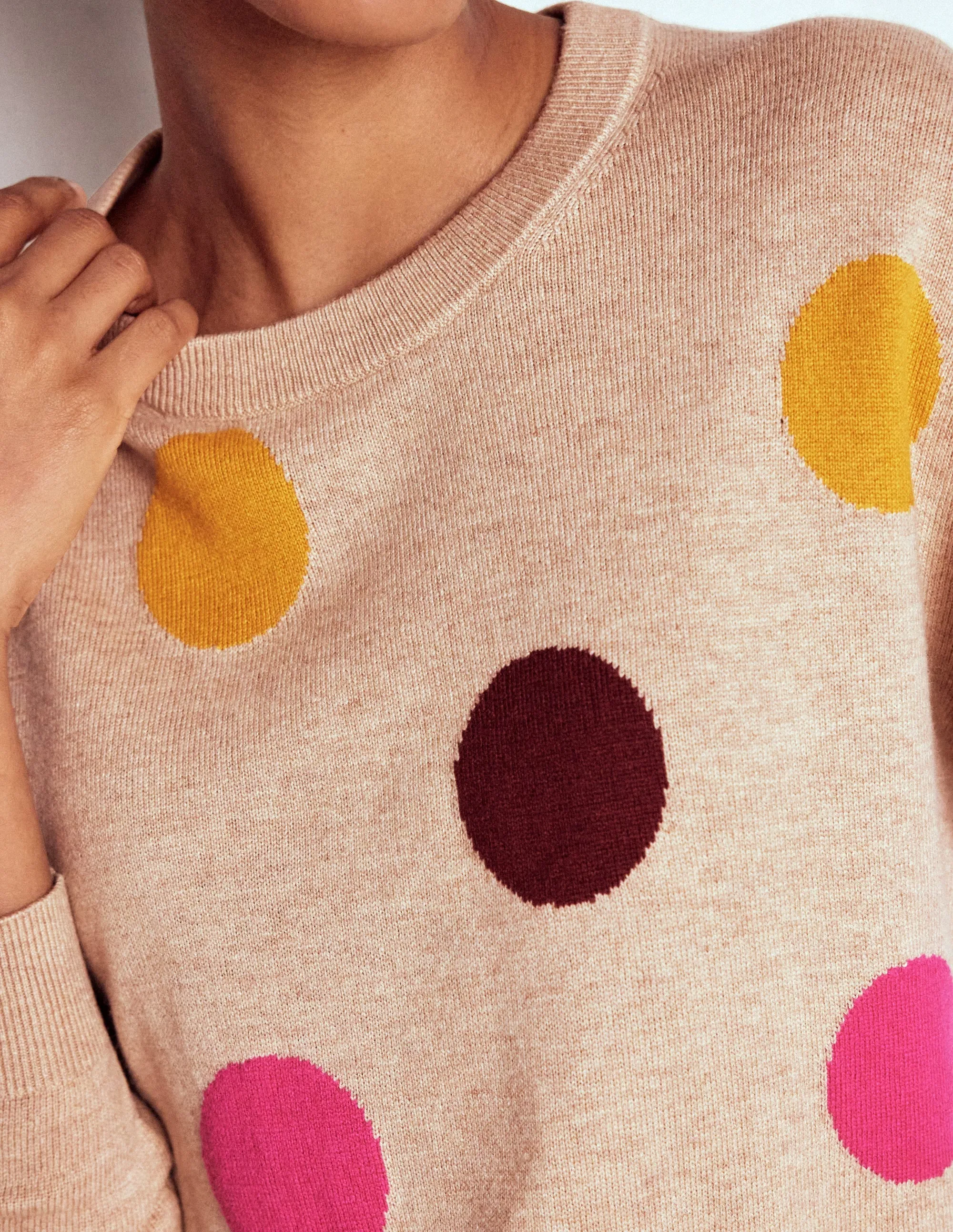 Stay Simple Natasha Novelty Jumper-Multi, Spot