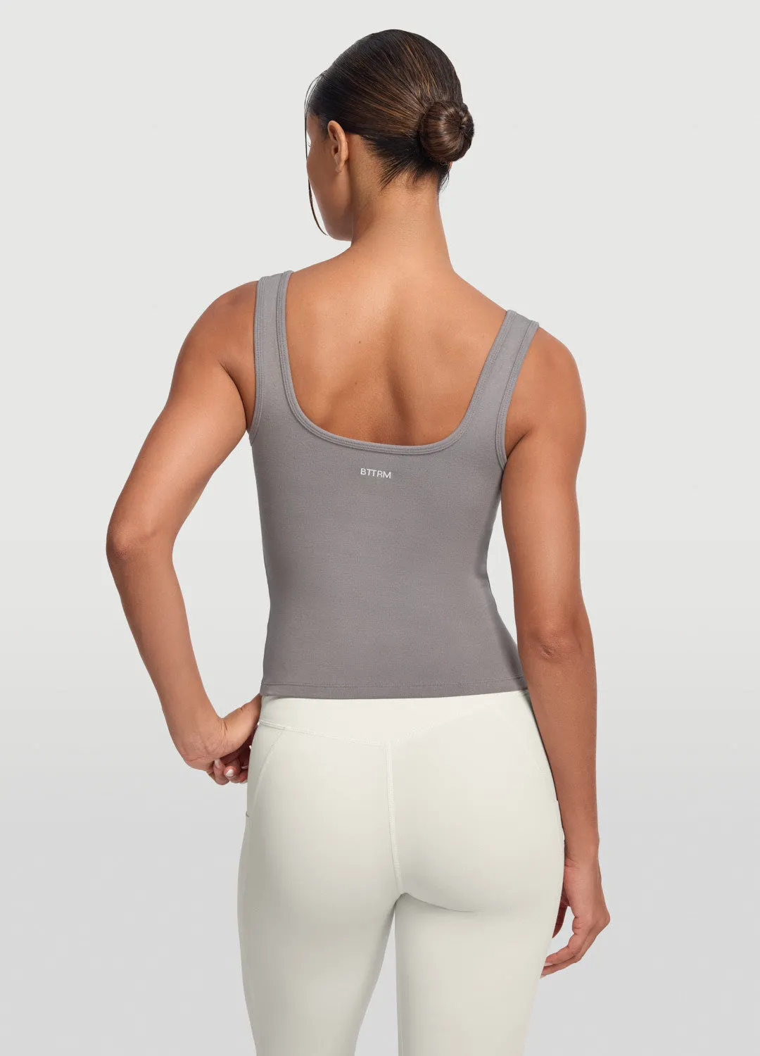 Button Front Tank Top Layer Flexible Indoor Use
