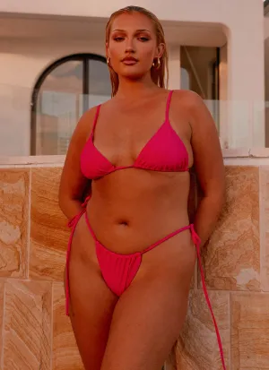 Calista Bikini Bottoms - Pink UV Protective Fabric