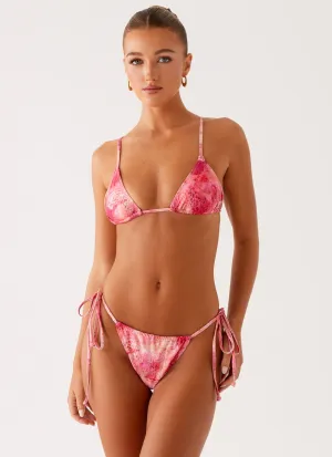 Calista Bikini Top - Flamingo Fling Poolside Swim Adjustable Hemline