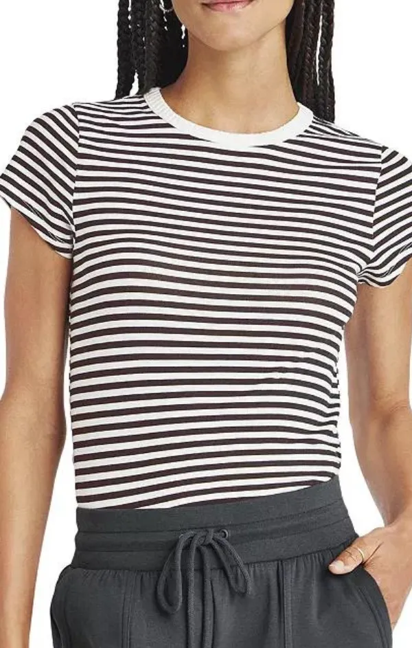 Fashionable Look athletic shoes Candice Stripe Crew Tee