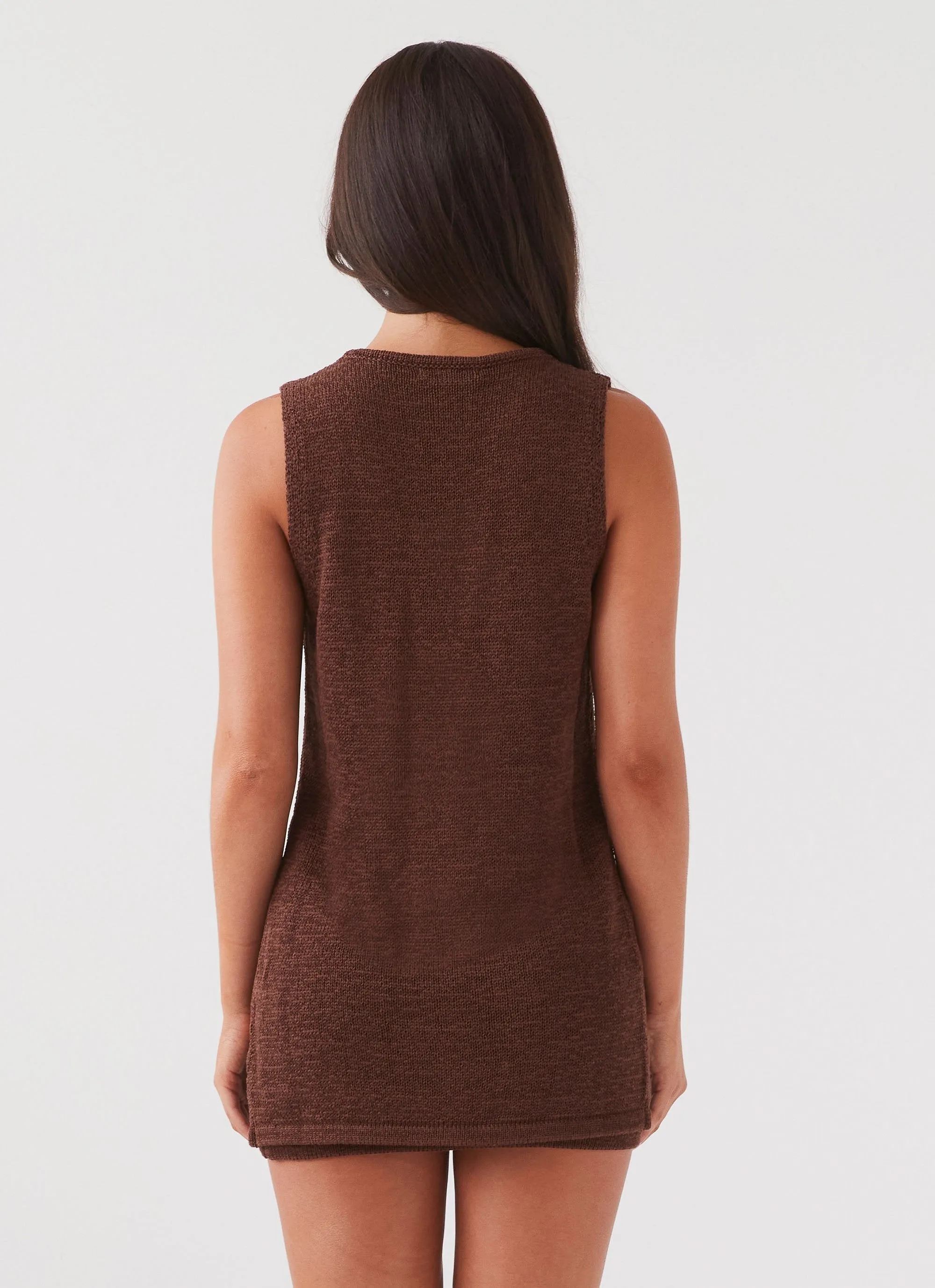 Capri Glow Knit Top - Chocolate Breathable Material No Stress