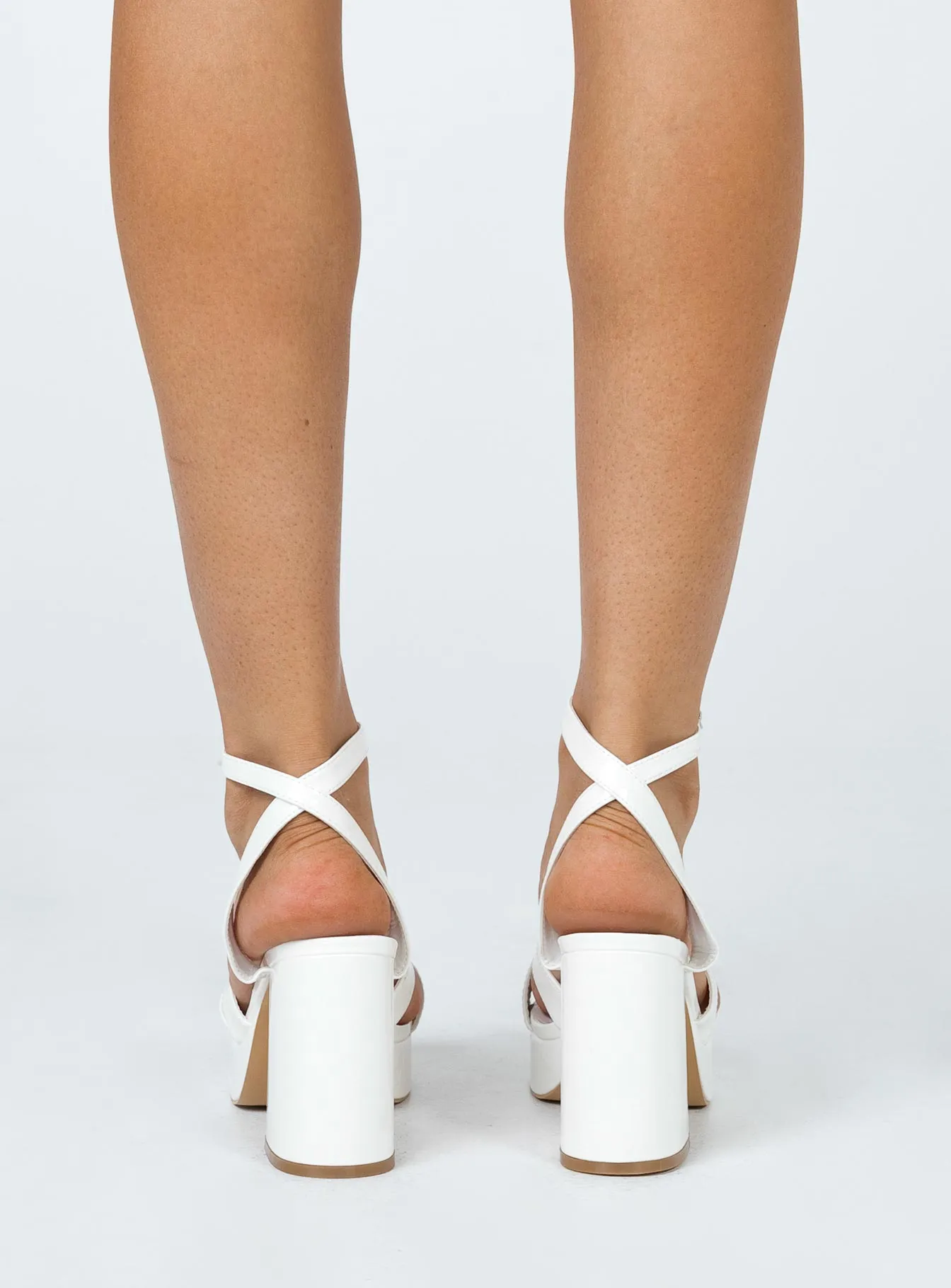 Caprice Heels White High Fashion