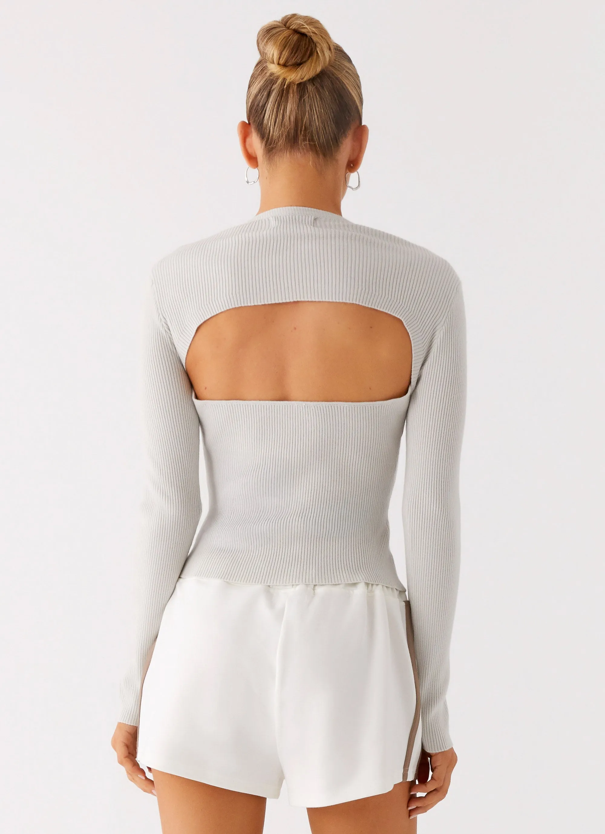 Carissa Open Back Top - Grey Non Chlorine Bleach Safe Leisure Look