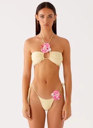 Carmira Bikini Bottoms - Yellow Fringe-Decor UPF 50 Protection