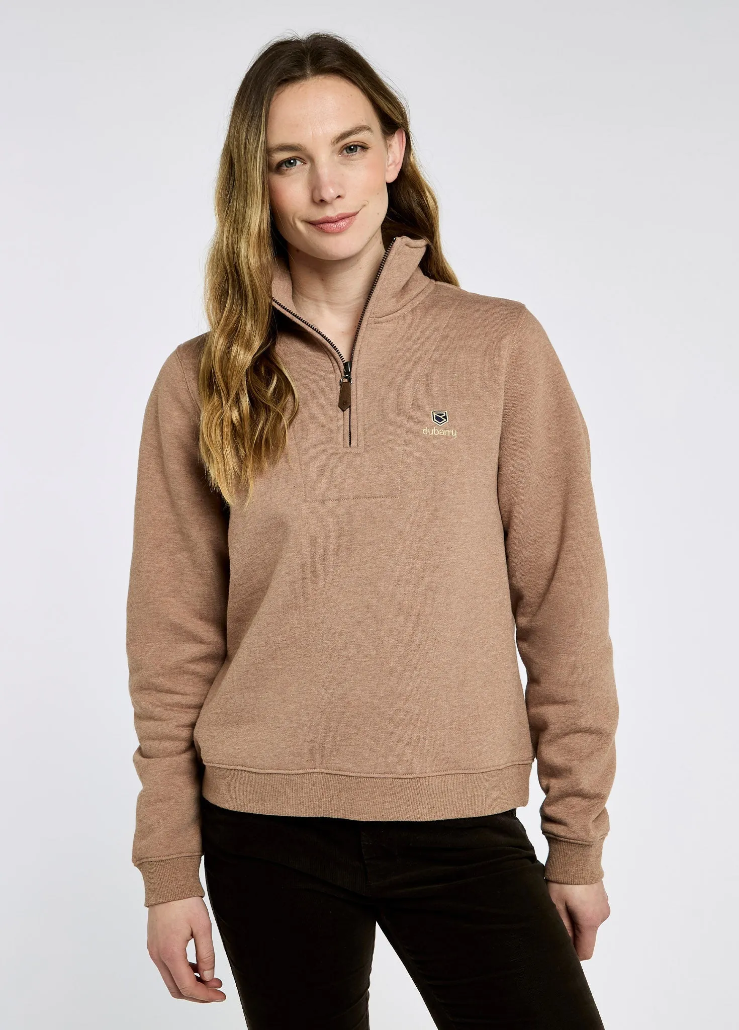 Castlemartyr Women's Quarter Zip Sweatshirt- Elk Cozy Finish