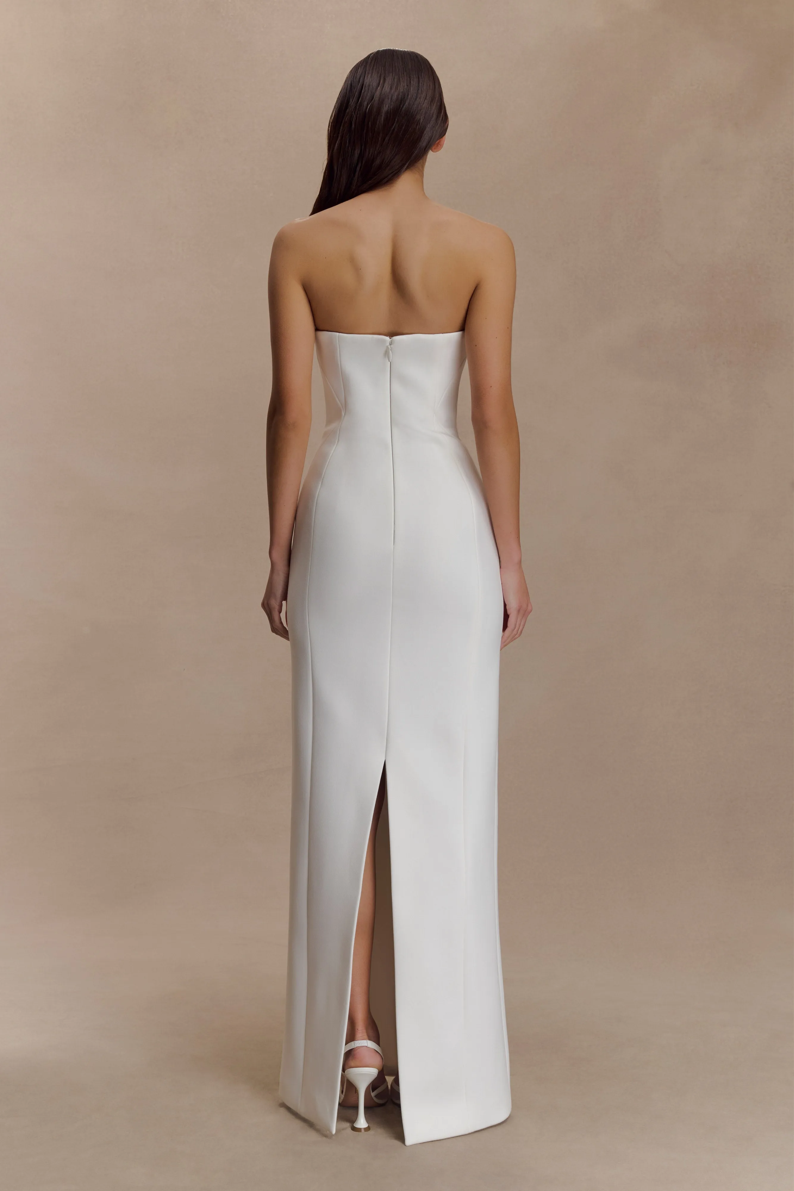 Kalila Strapless Crepe Maxi Dress - White Body Ease Nature Glow