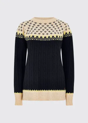 Thornfield Women??s Fair Isle knit - Navy Fray Resistant Edges