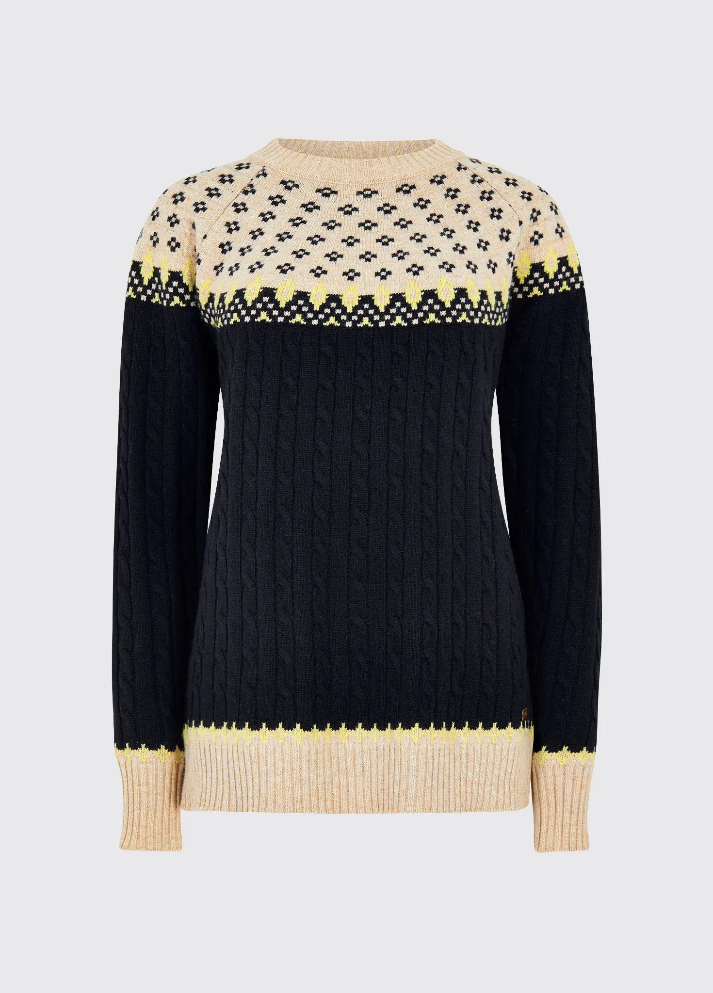 Thornfield Women??s Fair Isle knit - Navy Fray Resistant Edges