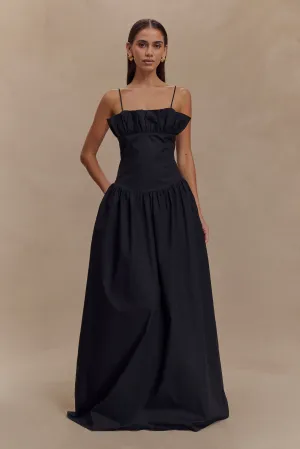 Versatile occasion dress Janis Cotton Frill Maxi Dress - Black