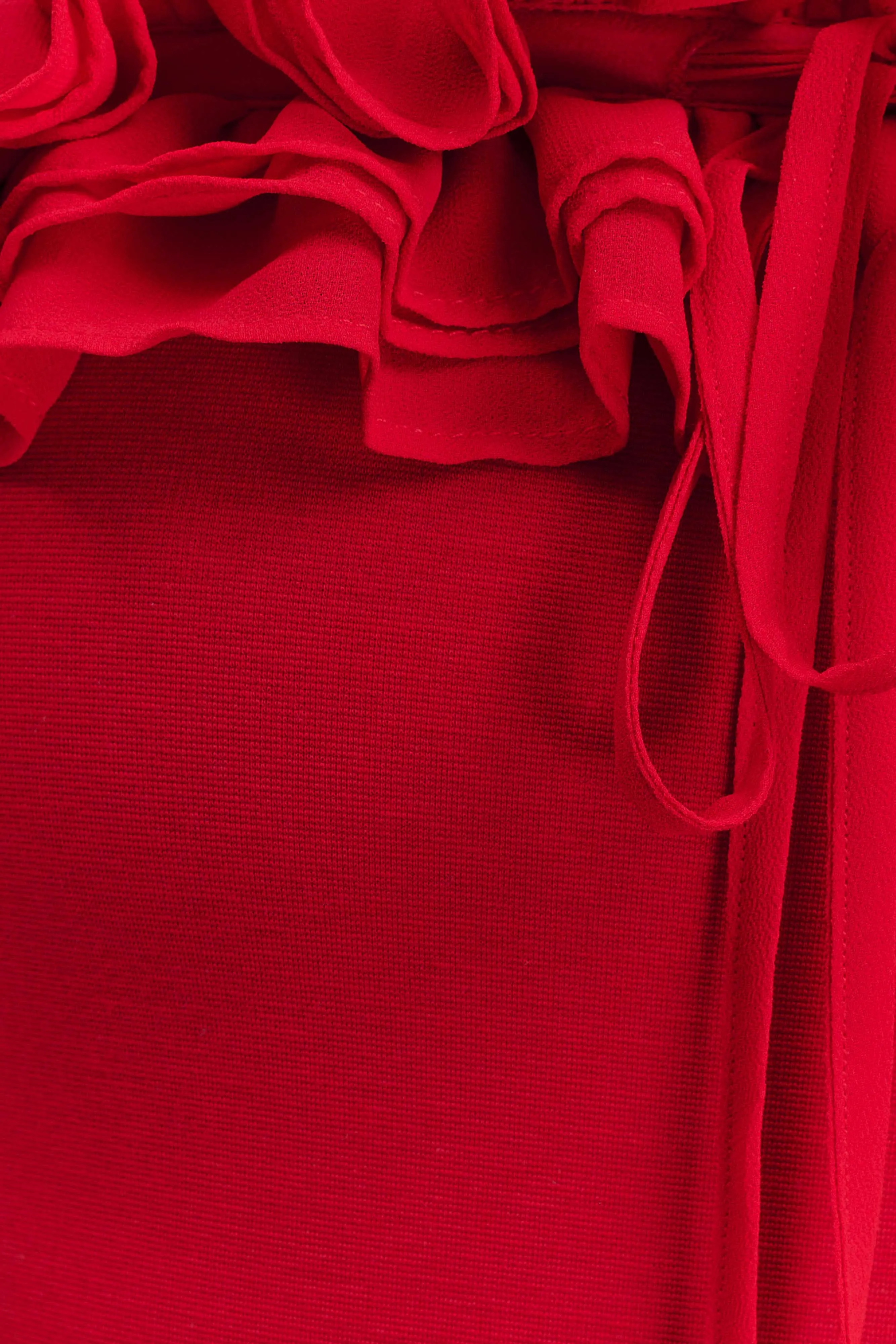 Nova Ruffle Off Shoulder Maxi Dress - Ruby Sunset Glow Cool Palette