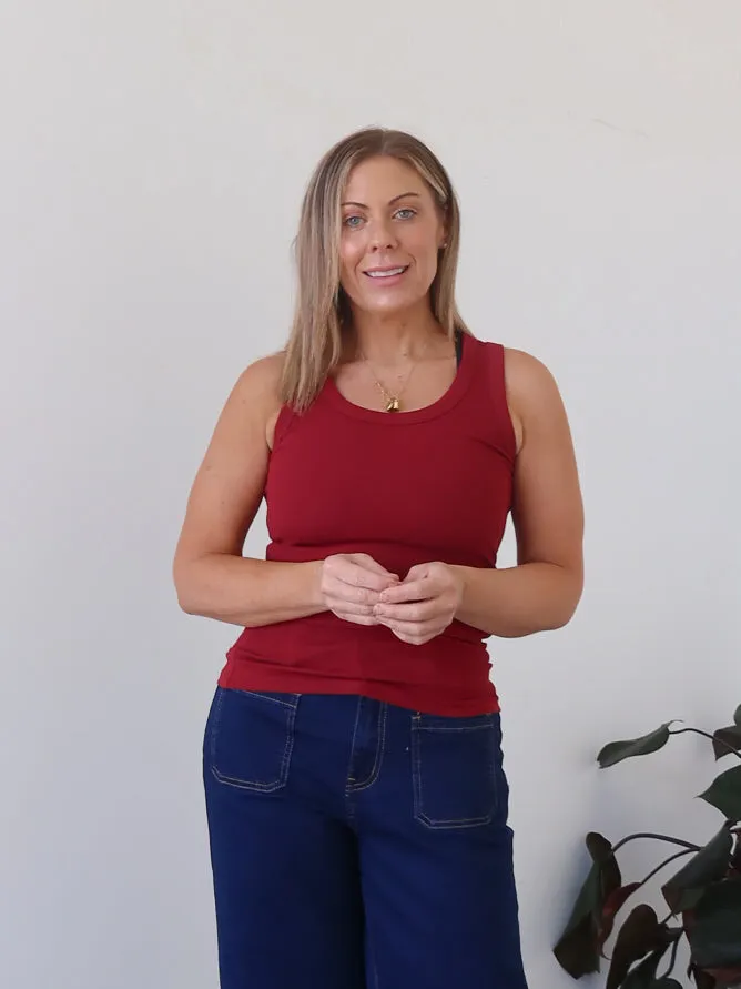 Network - connected Charlee Tank - Burgundy