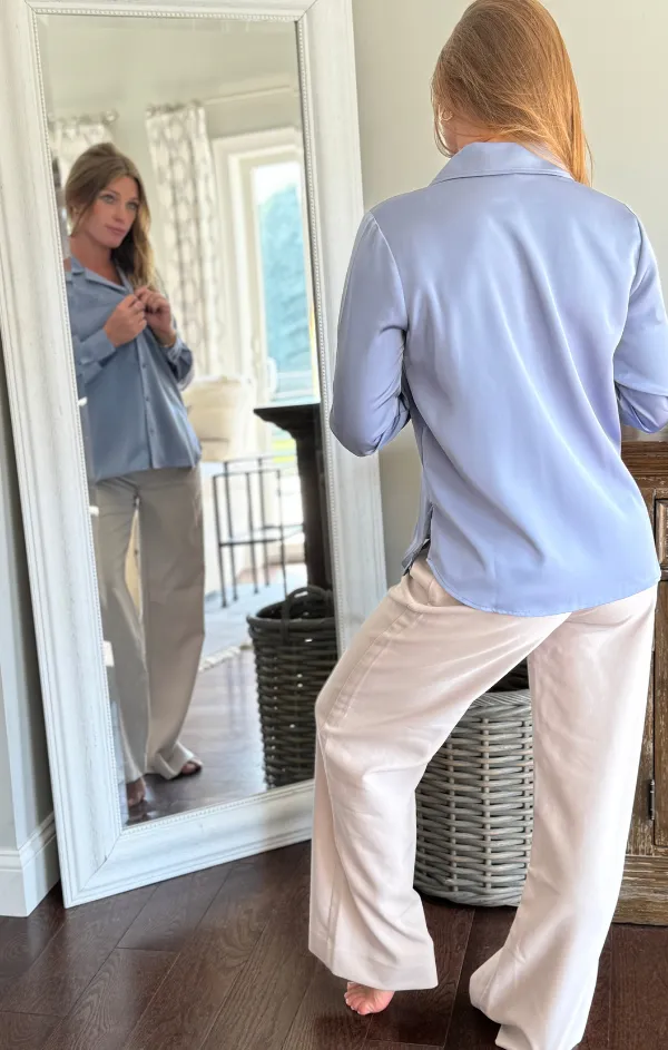 Silky Long Sleeve Button Up Hero Mode MoistureWickingTechnology