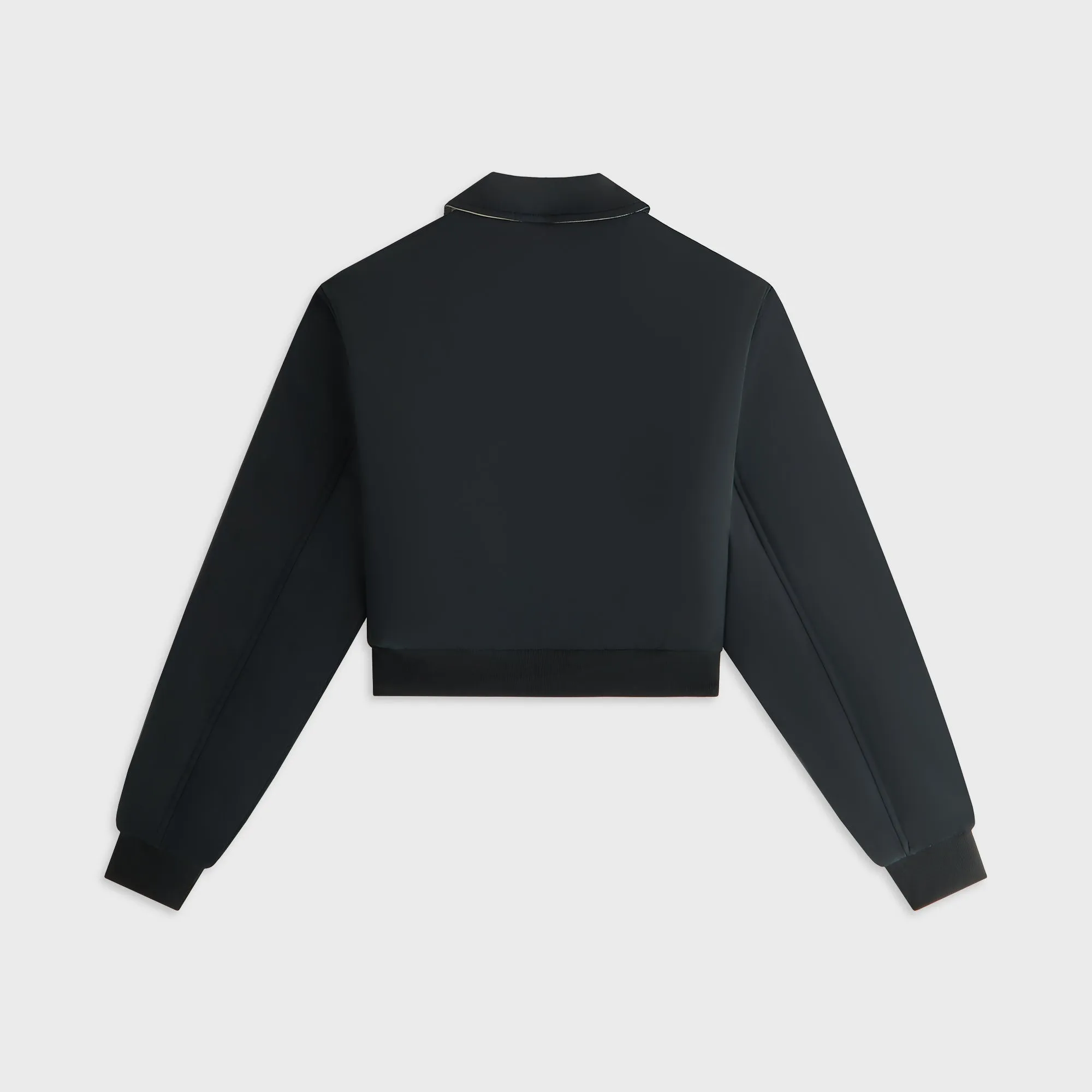 Kith Women Reversible Landry IV Cropped Bomber Jacket - Black Stretchable Fabric Glove Friendly Cuff Design