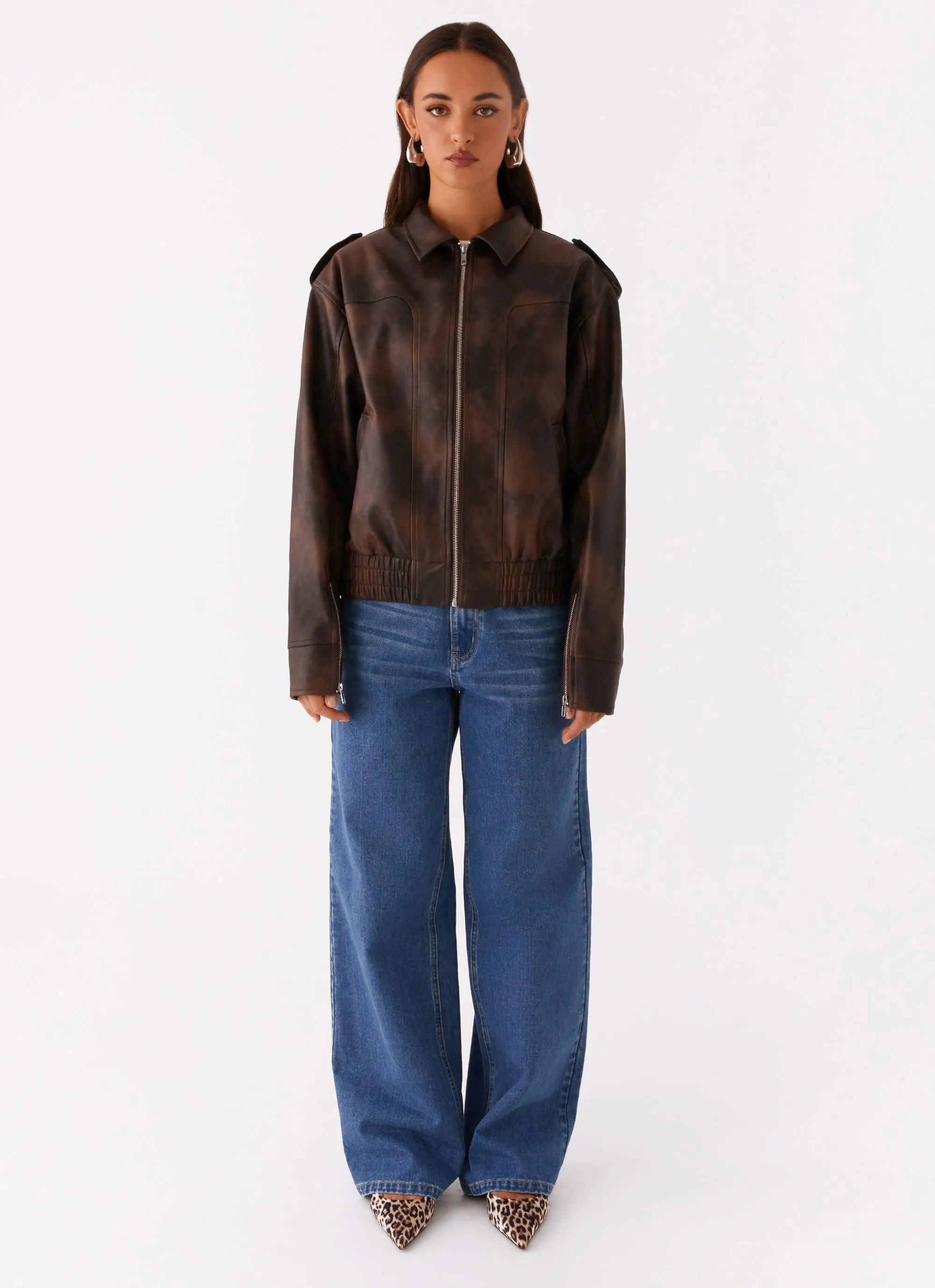 UV Resistant Finish Chicago Bomber Jacket - Chocolate