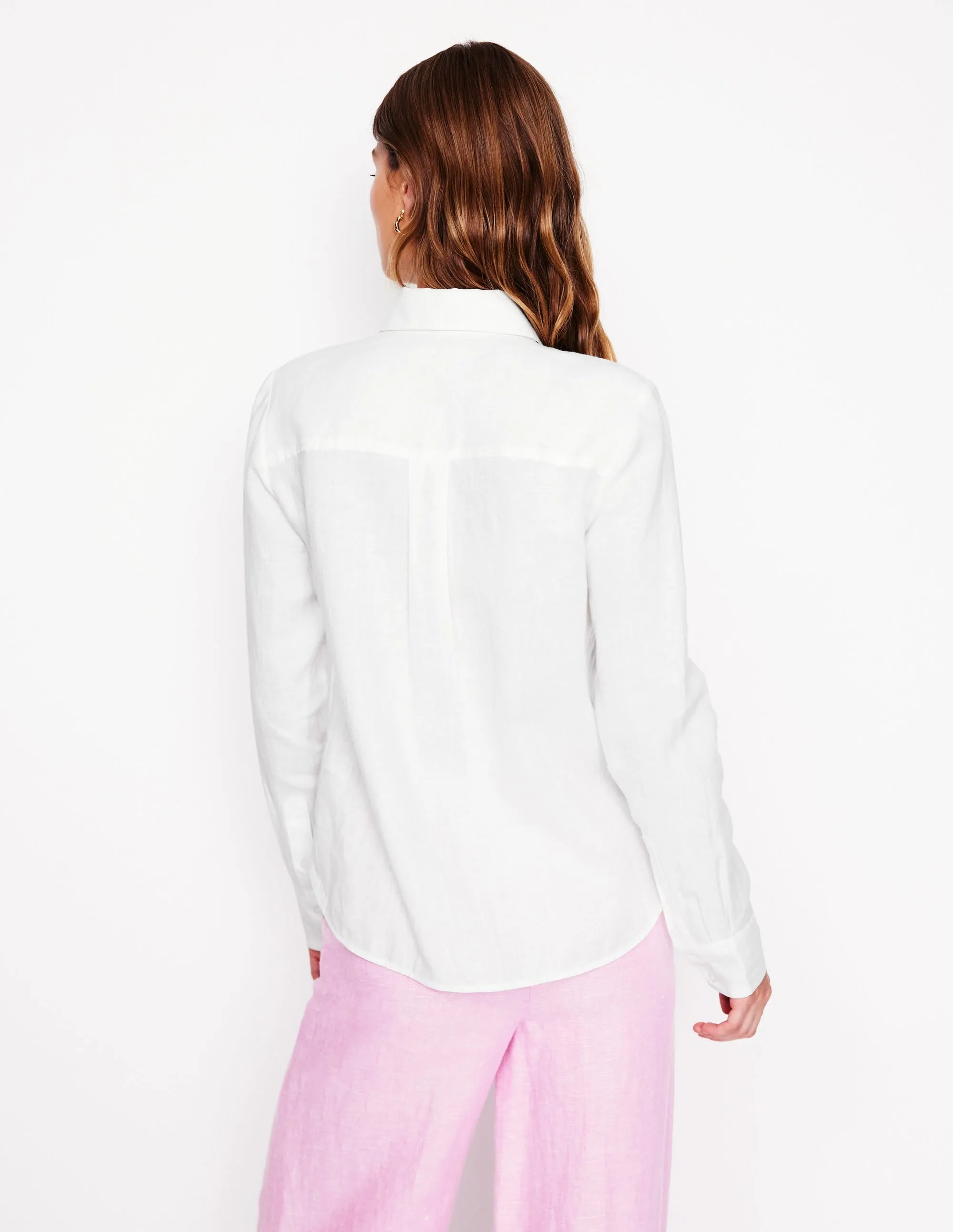 Sienna Linen Shirt-White Essential Casual