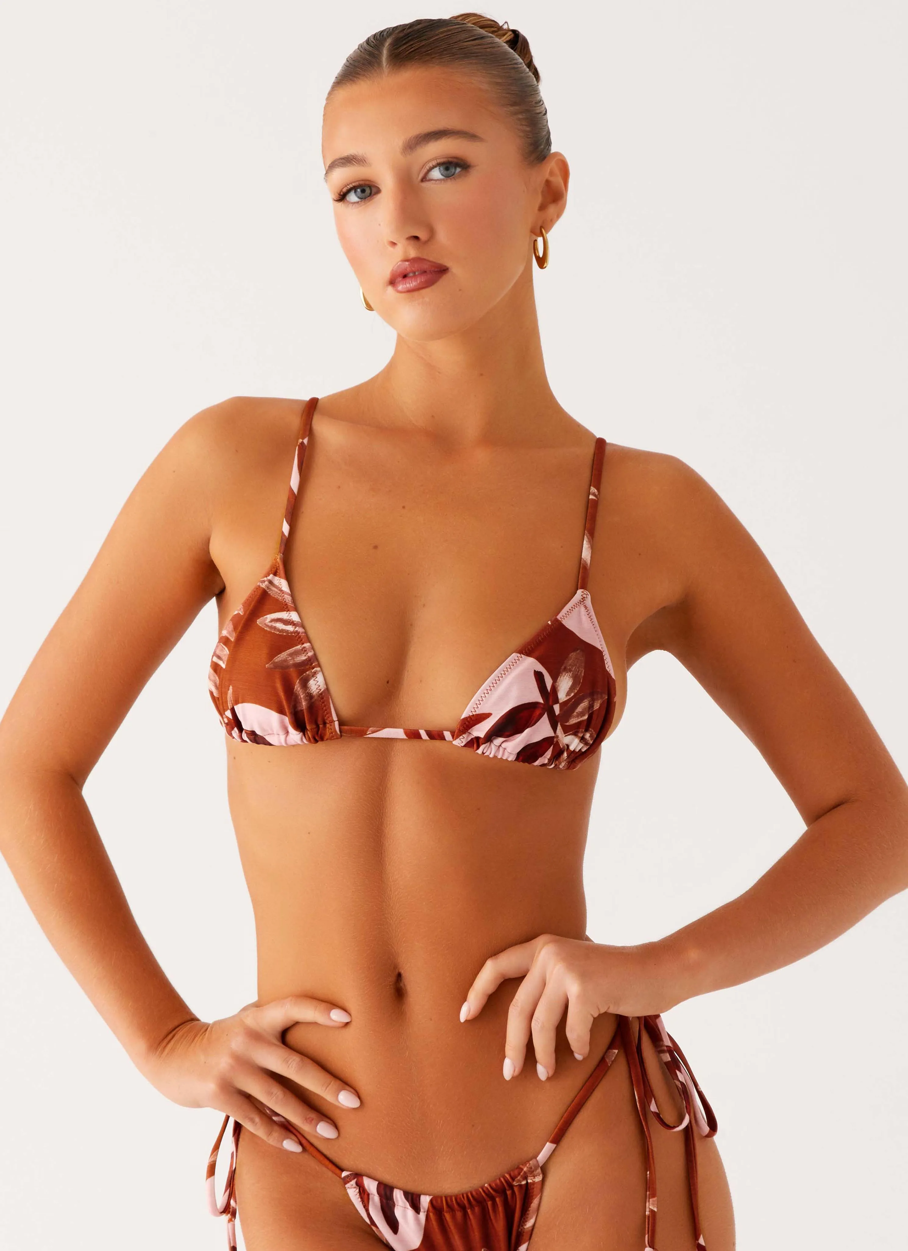 Poolside Vibes Calista Bikini Top - Cinnamon Palm