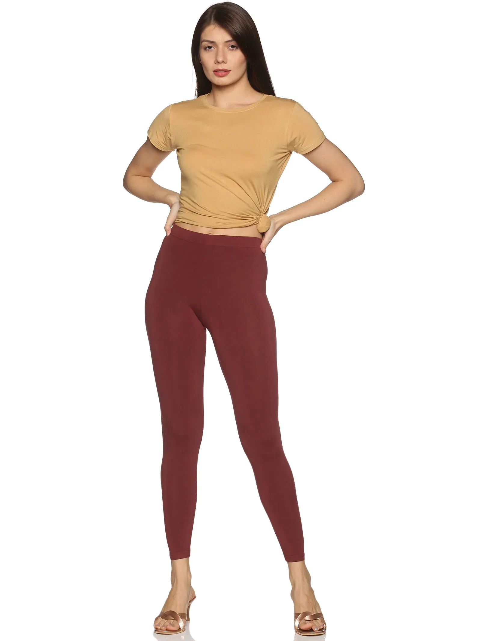 Camping Gear Stretch Fit Chocolate Brown ankle