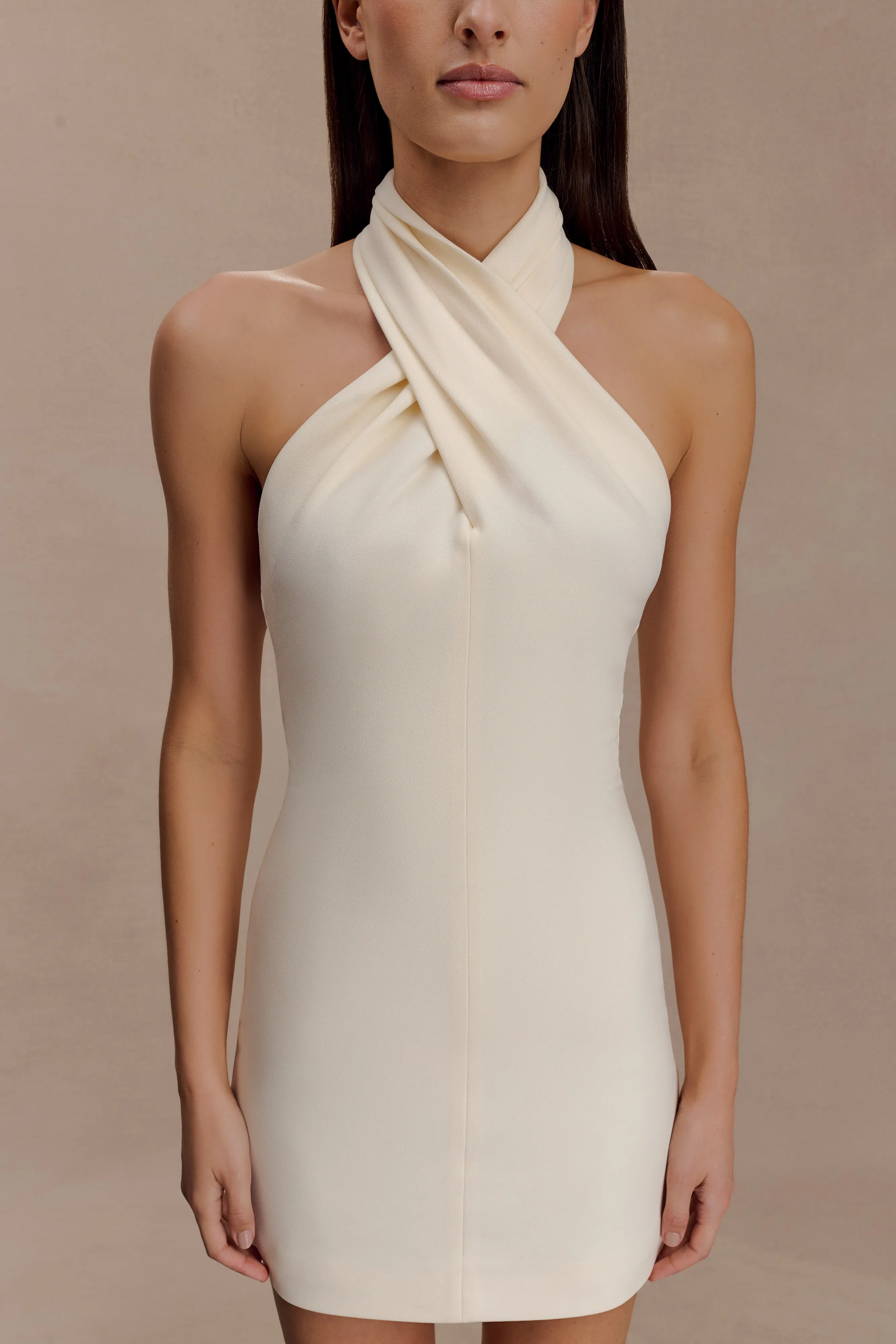 Christina Cross Over Mini Dress - Buttercream Perfect Look