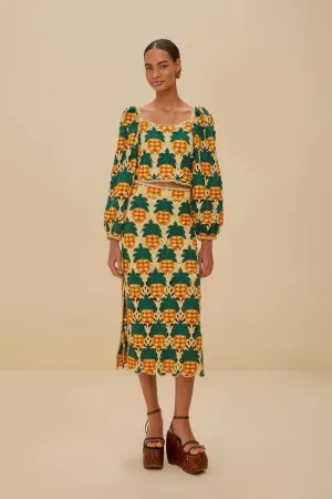 Detachable Detail City Ready Sand Pineapple Crochet Skirt