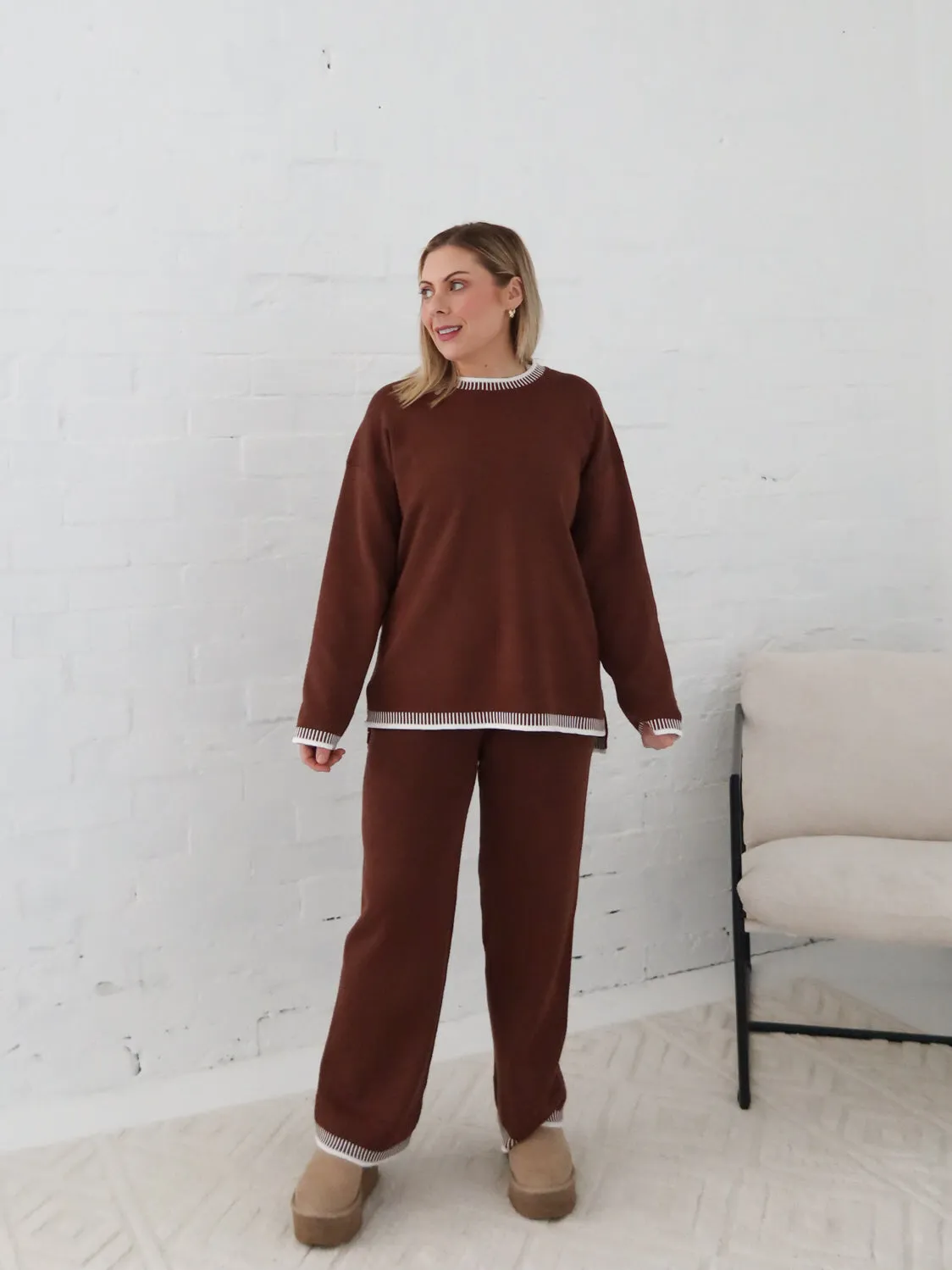 Odor Control Technology Contrast Trim Accent Clarissa Knit Top