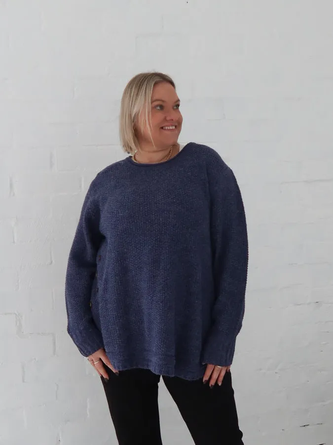 Light Warmth Laidback Mood Clark Knit - Navy