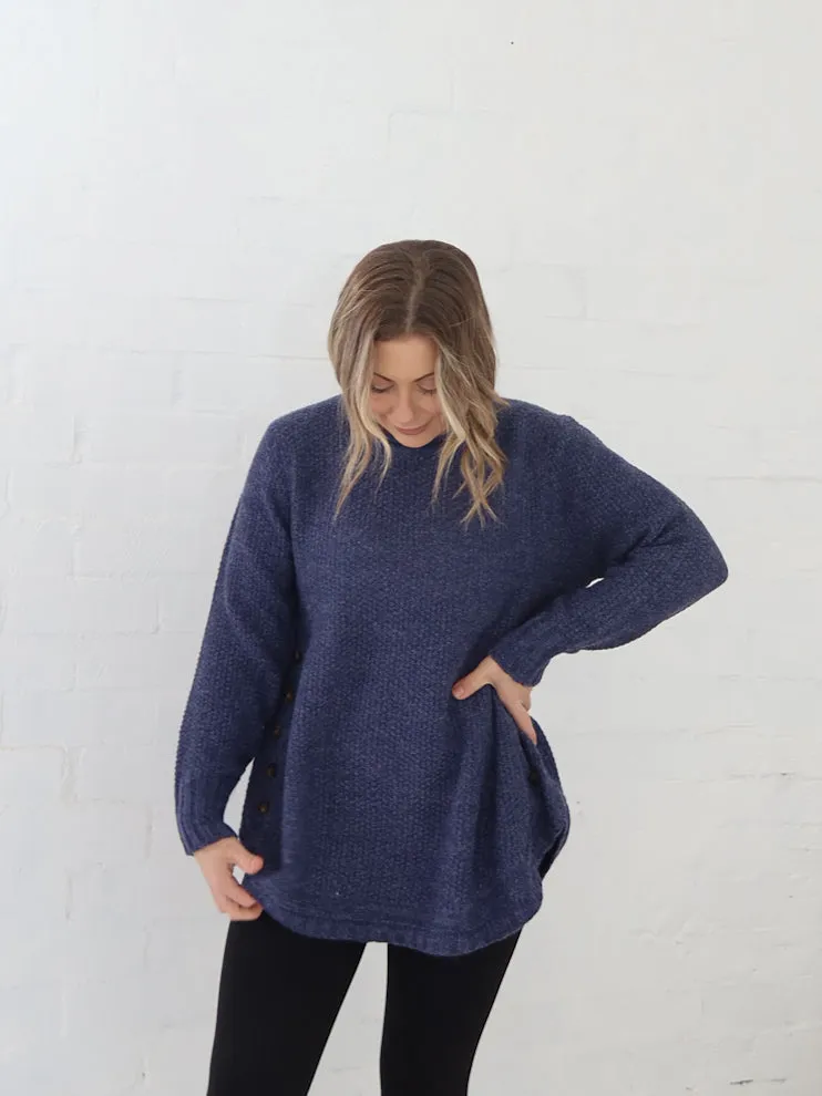 Simple Trend Clark Knit - Navy